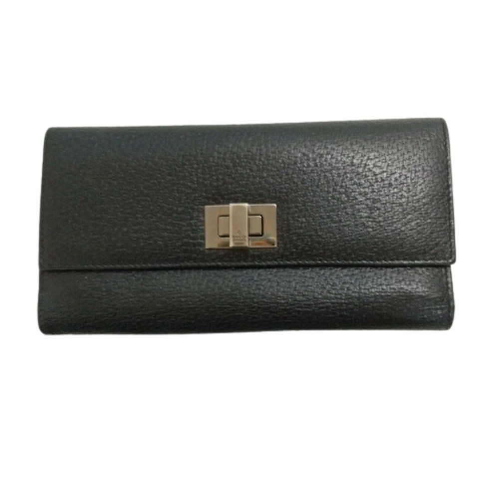 Authentic GUCCI Long Black Leather Wallet in Excellent Condition